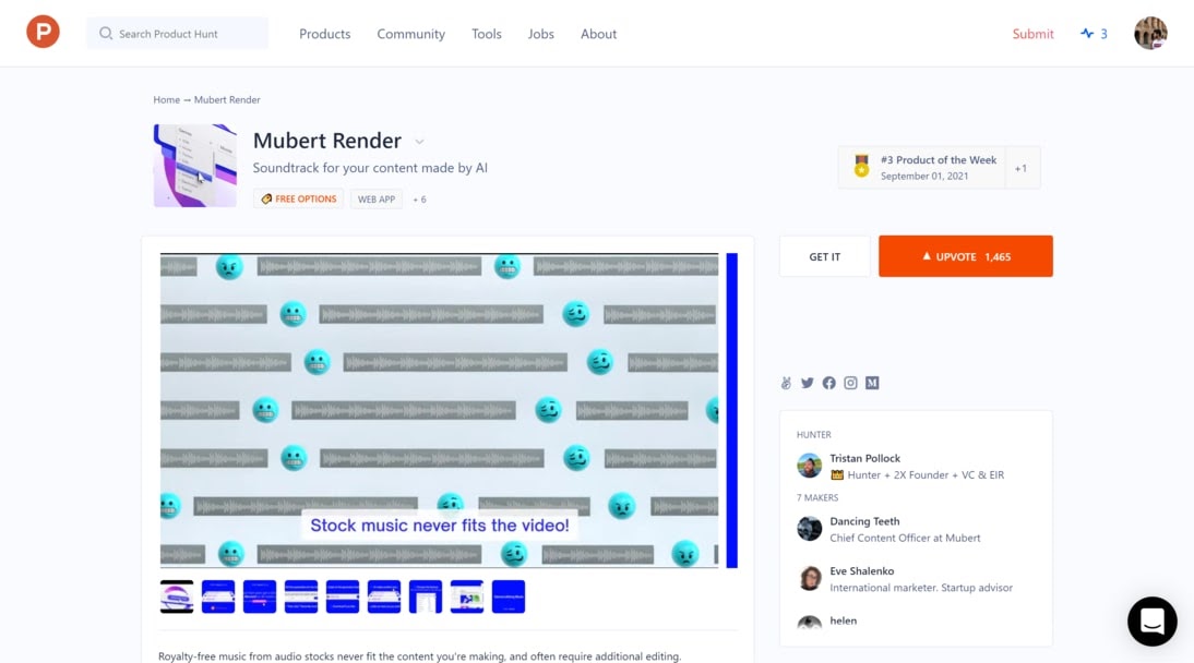 Mubert Render Product Hunt