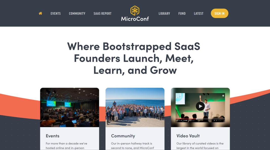 MicroConf Landing Page