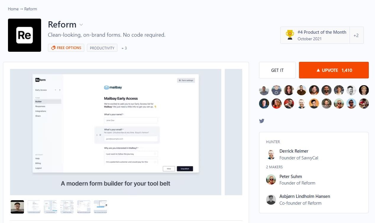 Reform Product Hunt