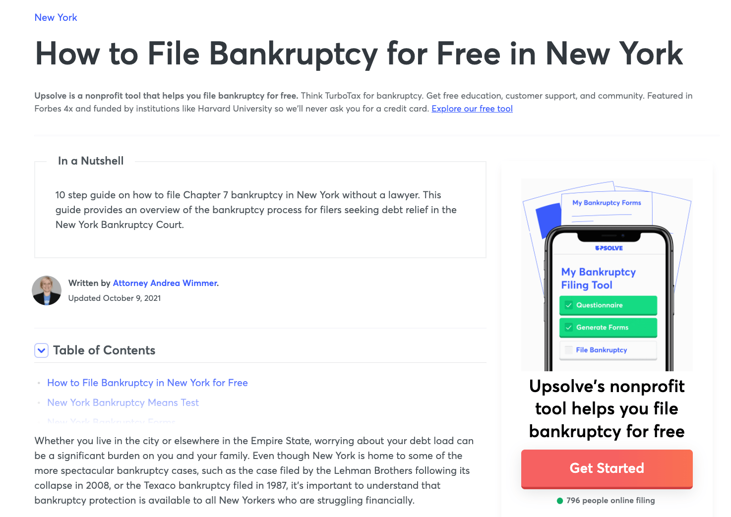 Upsolve's Programmatic SEO page